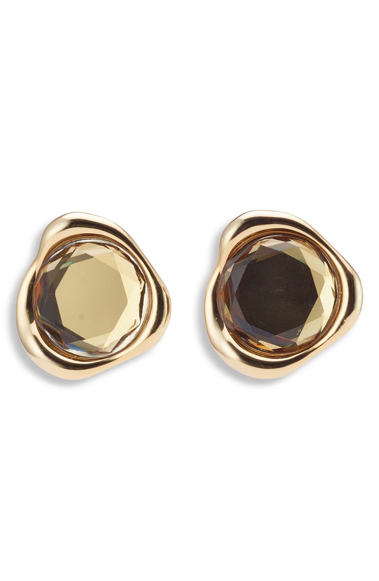 LELET NY Sloane Crystal Button Earrings, Main, color, Topaz/ Gold
