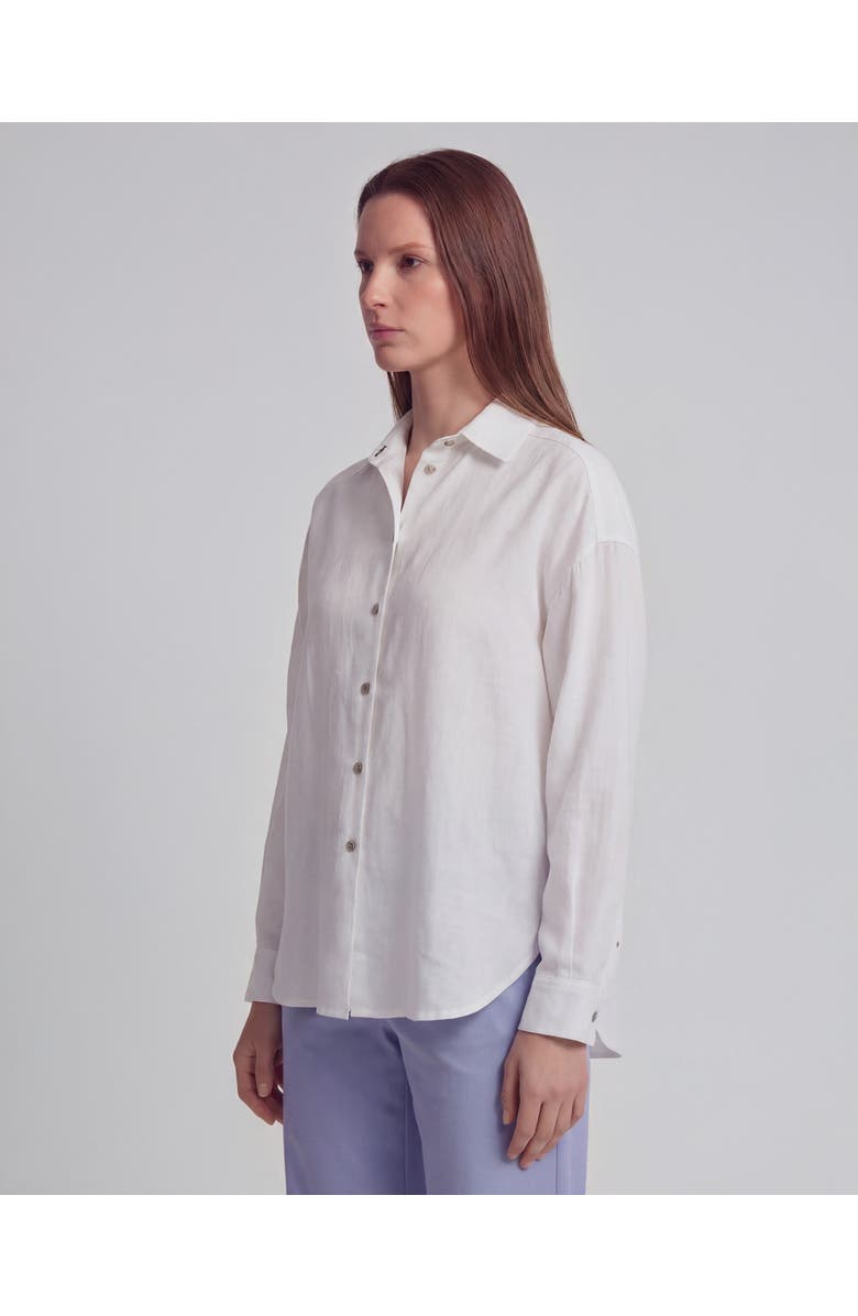 Lords of Harlech Womens Long Sleeve Linen Shirt, Alternate, color, White