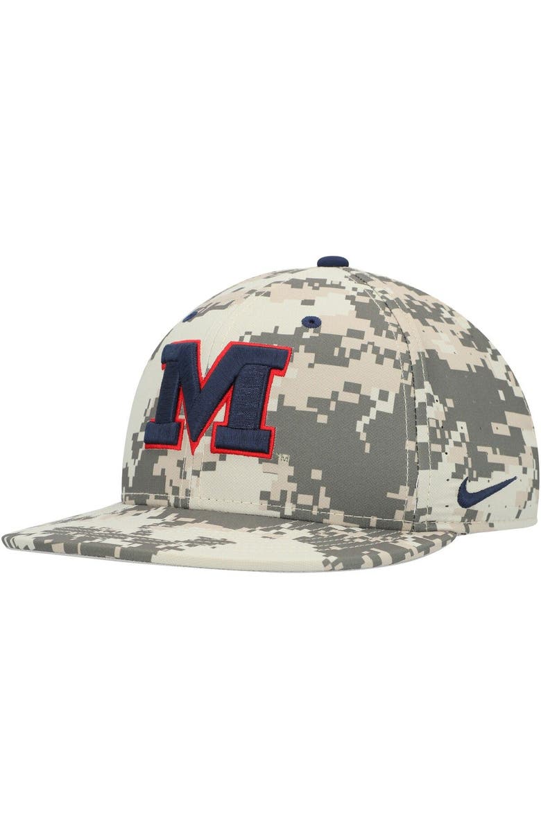 Nike Men's Nike Camo Ole Miss Rebels Aero True Baseball Performance Fitted Hat, Alternate, color, 