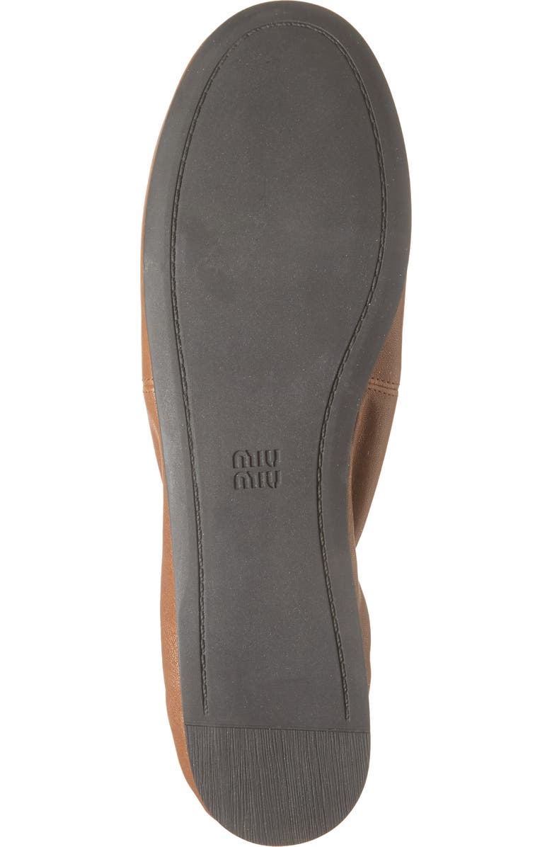 Miu Miu Ruched Ballerina Flat, Alternate, color, Rovere