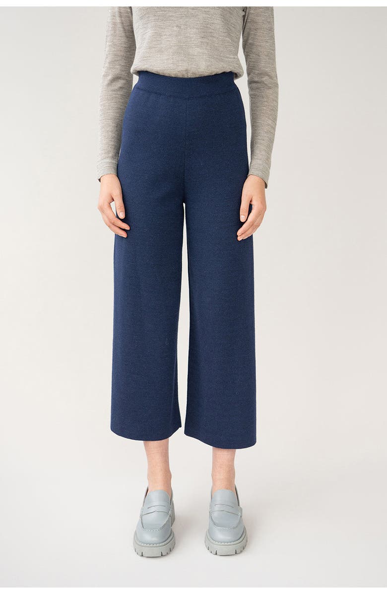 SSKEIN Wide Leg Trousers, Main, color, Navy