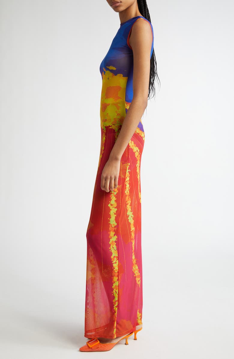 HOUSE OF AAMA Open Back Mesh Maxi Dress, Alternate, color, 