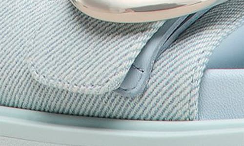 Stuart Weitzman Benni Denim Sport Slides In Light Blue