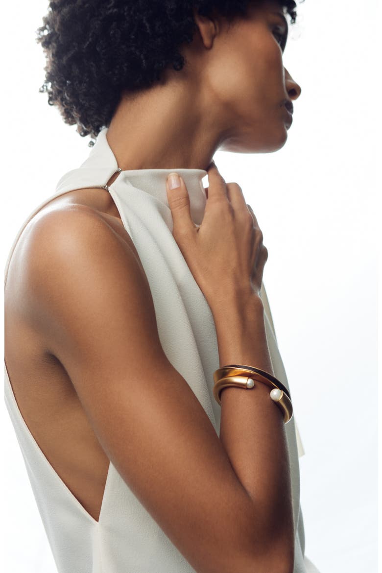 Thea Twist Enamel Cuff, Alternate, color, GOLD TONE / BURGUNDY