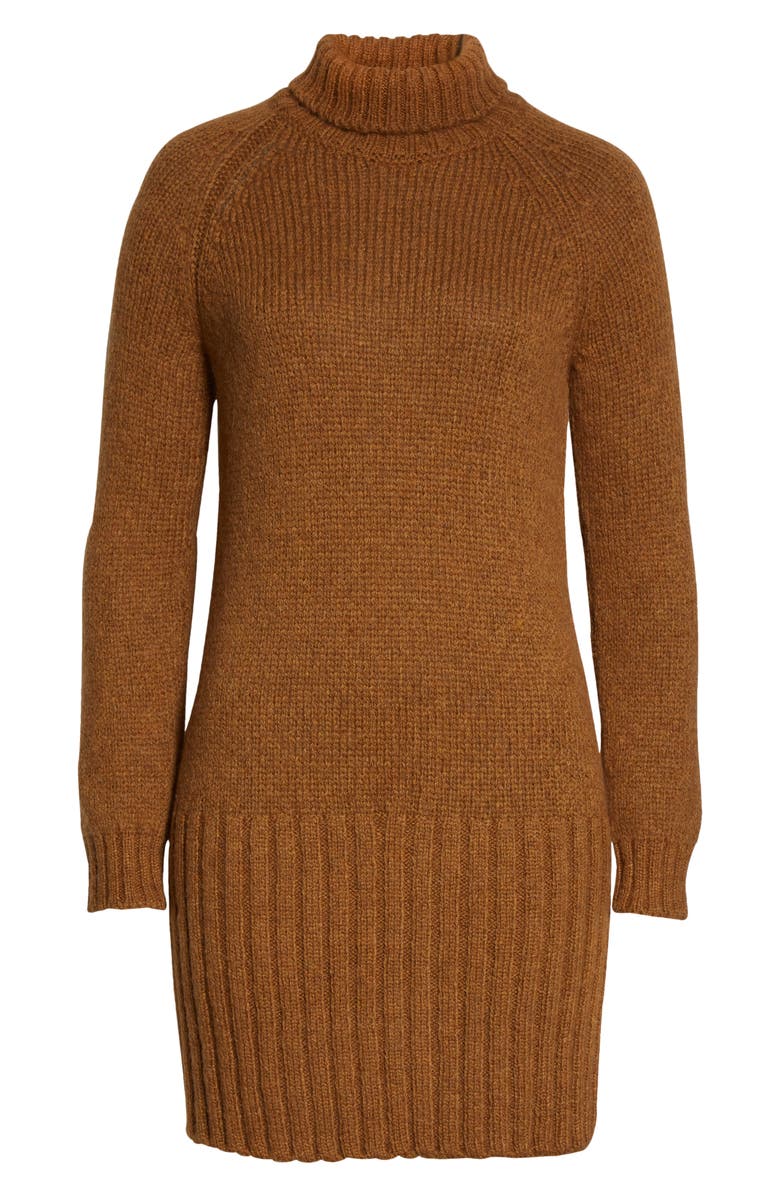 Saint Laurent Turtleneck Long Sleeve Alpaca Blend Sweater Dress, Alternate, color,
