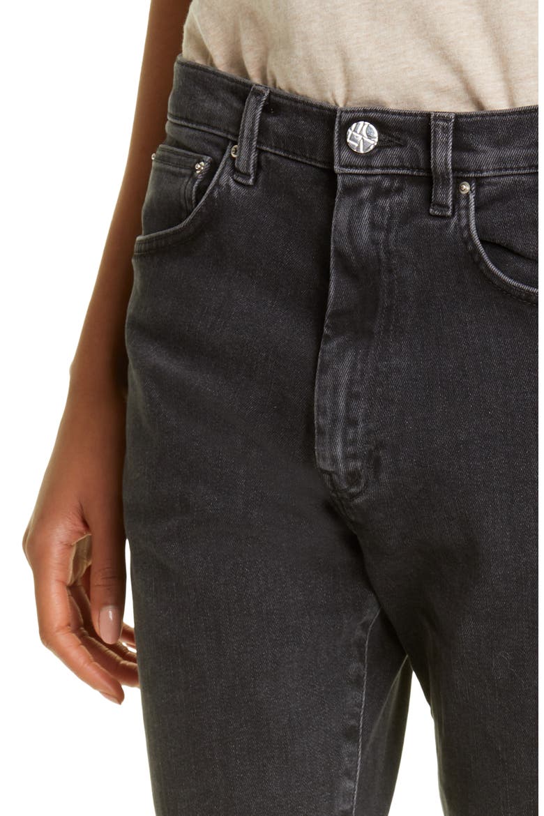 Twisted Seam High Waist Straight Leg Jeans, Alternate, color, GREY WASH