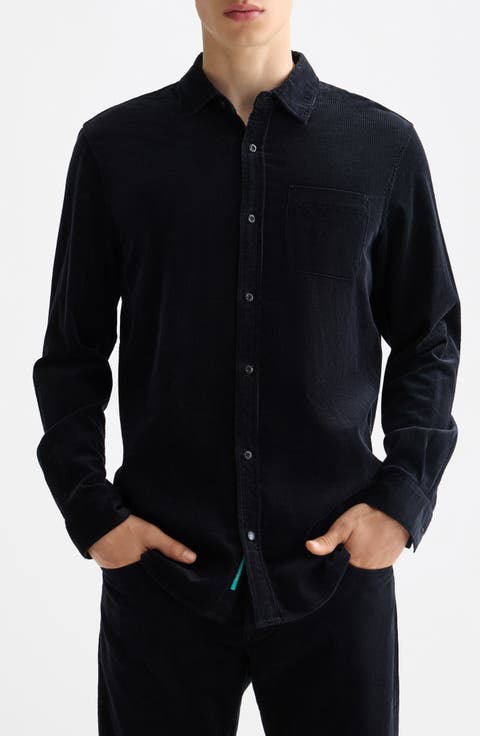 Regular Fit Cotton Corduroy Button-Up Shirt