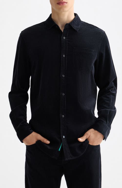 Scotch & Soda Regular Fit Cotton Corduroy Button-up Shirt In Blue