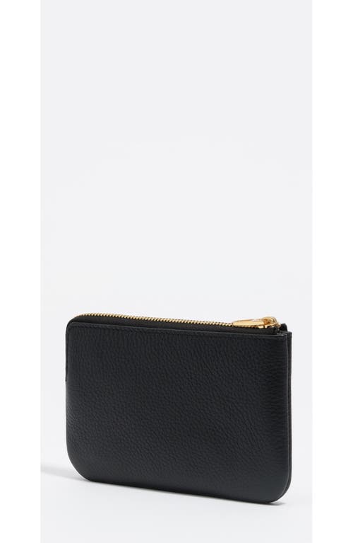 Bimba Y Lola Small Rigid Leather Coin Purse In Black