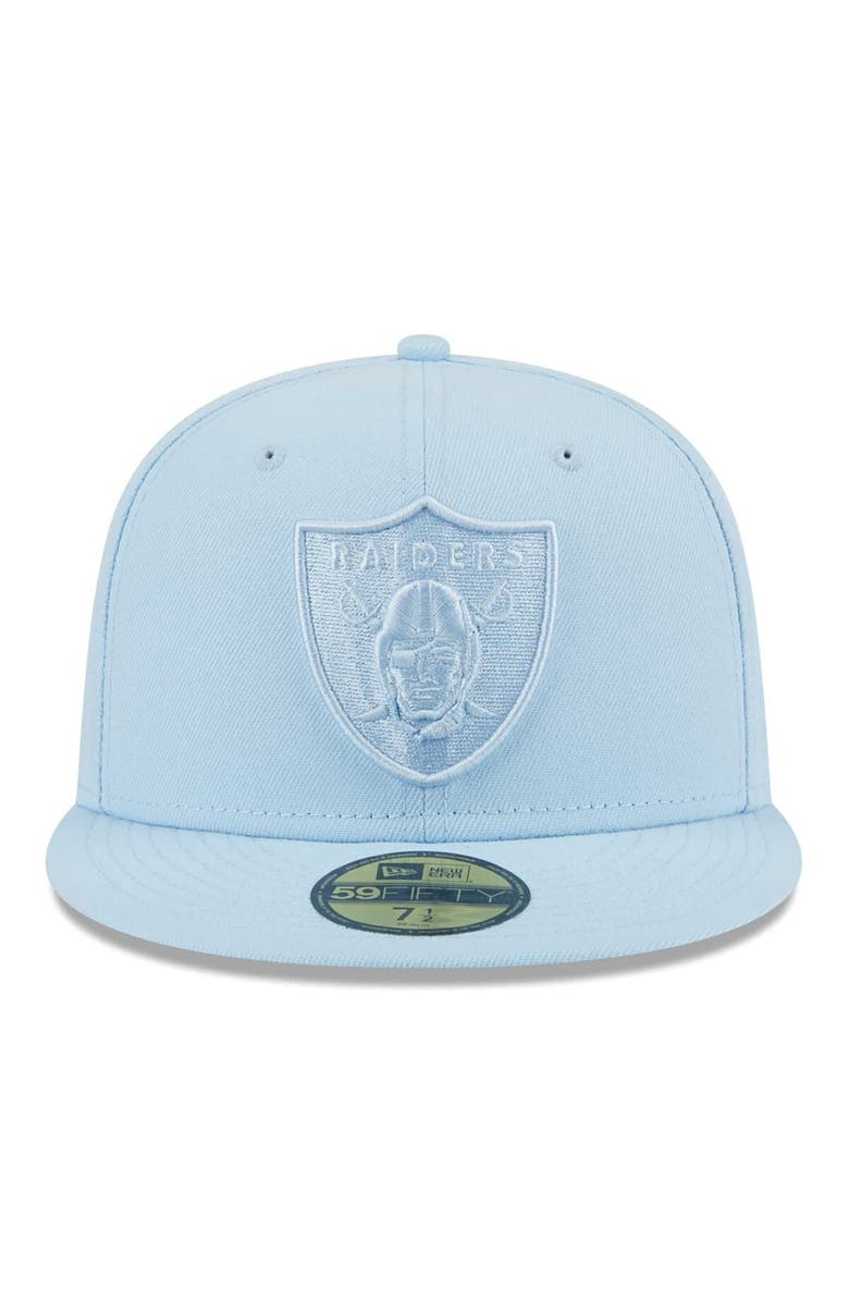 New Era Men's  New Era Light Blue Las Vegas Raiders Color Pack 59FIFTY Fitted Hat, Alternate, color, 