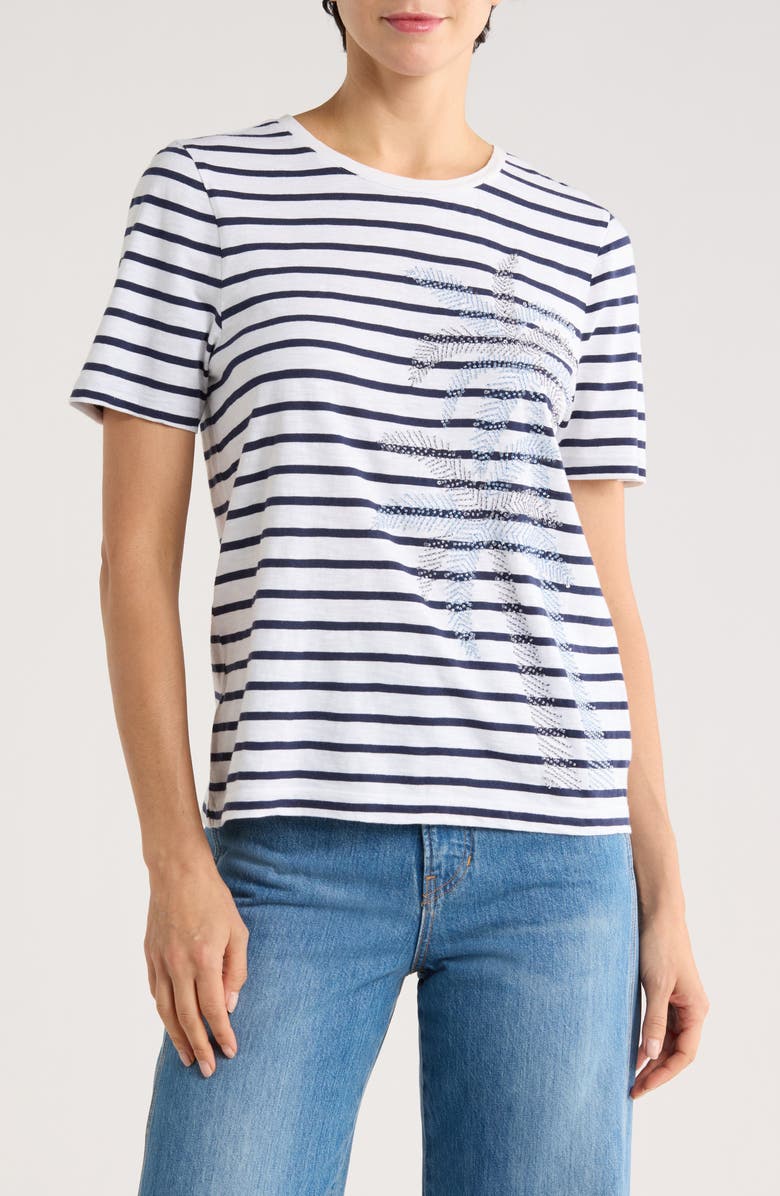 Tommy Bahama Indigo Palms Stripe Top, Main, color, White