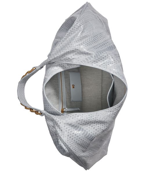 Shop Donna Karan New York Bellmore Large Skipper Snake Hobo Bag In Sky Grey
