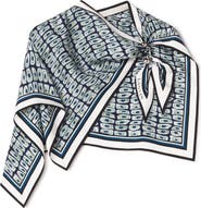Lanvin Murano Print Silk Scarf With Jewelry Fastener