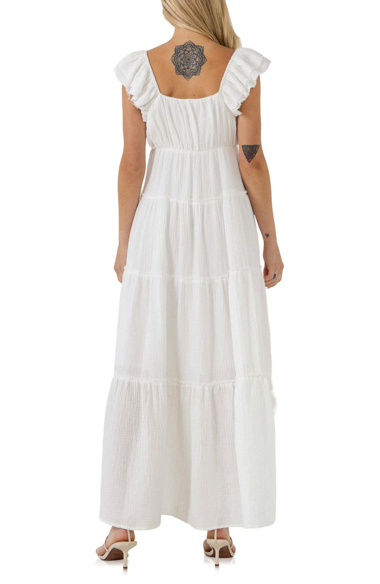 Free the Roses Sweetheart Neck Cotton Gauze Tiered Maxi Dress, Alternate, color, 