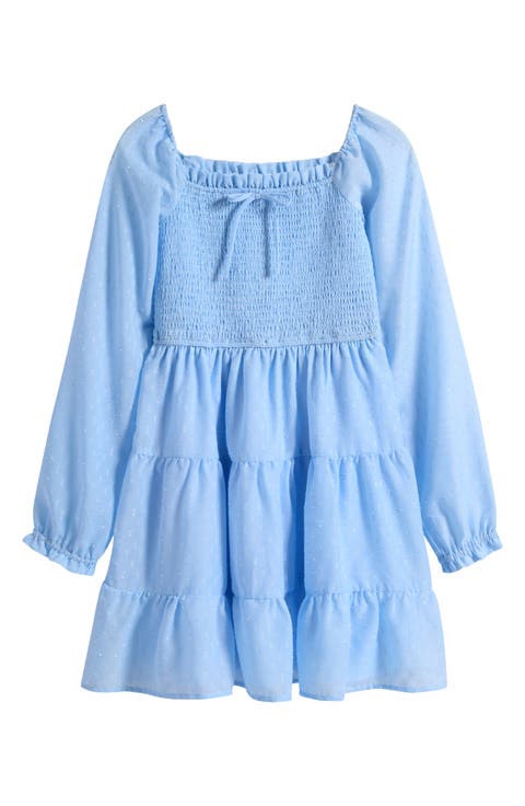 Kids' Smocked Long Sleeve Dress (Big Kid)