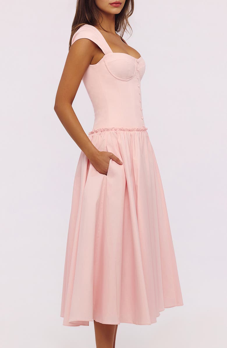 HOUSE OF CB Kaia Cap Sleeve Fit & Flare Midi Dress, Alternate, color, Pink