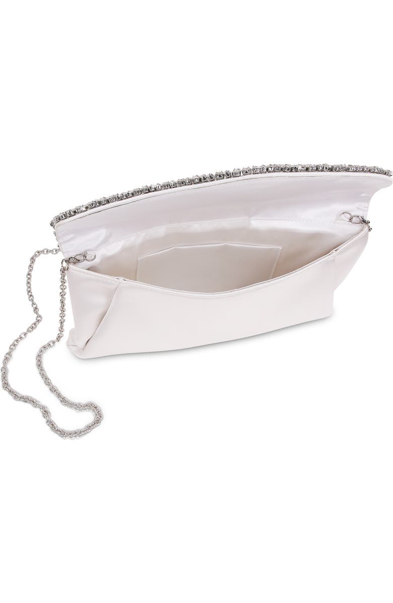 Jewel Badgley Mischka Mika Mix Crystal Neckline Envelope, Alternate, color, White