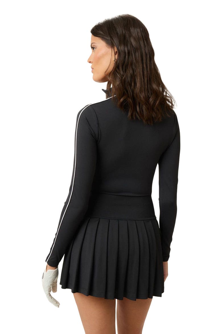 Long Sleeve Zip Front Bodysuit, Alternate, color, Black