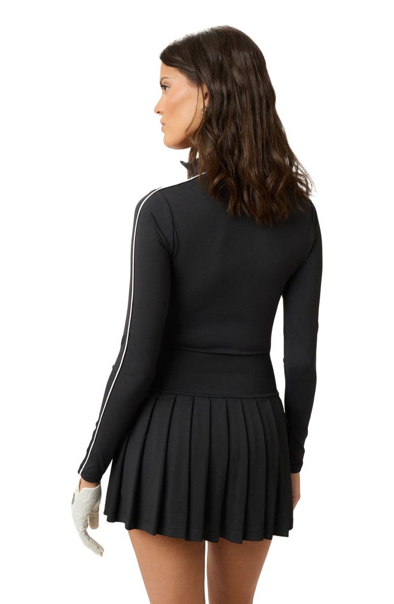 Goldie Byrd Long Sleeve Zip Front Bodysuit, Alternate, color, Black