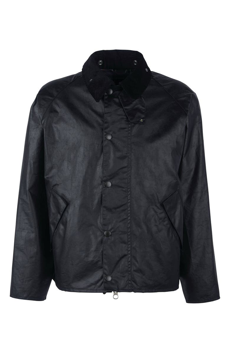 Barbour Transport Wax Jacket, Alternate, color, Black
