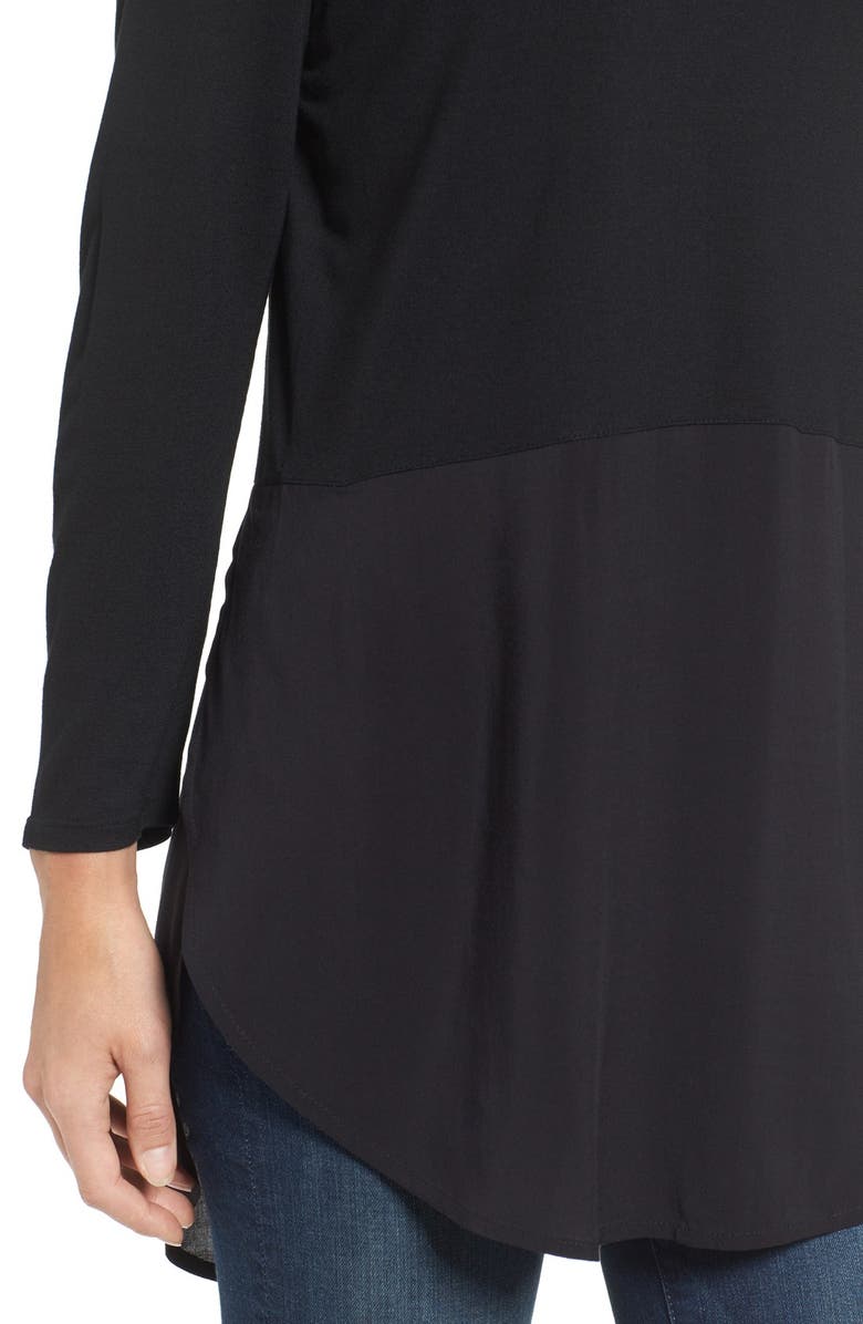 Two by Vince Camuto Mixed Media V-Neck Tunic, Alternate, color, 