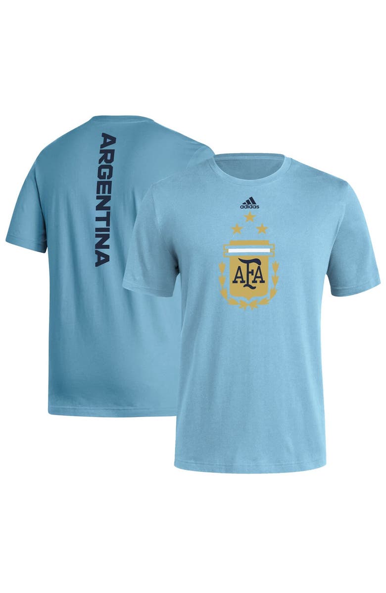 adidas Men's adidas Light Blue Argentina National Team Vertical Back T-Shirt, Main, color, Light Blue