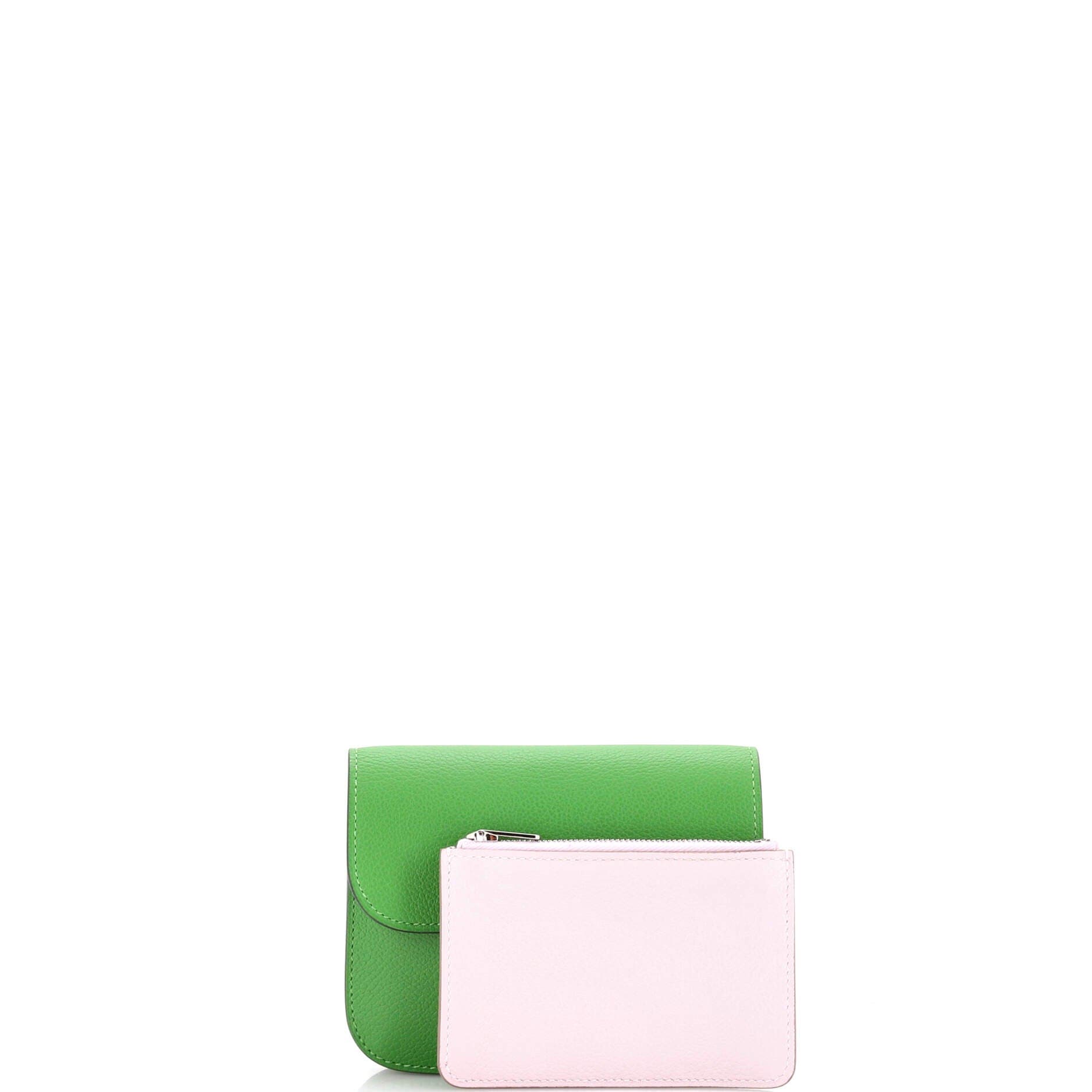 Pre-Owned Hermes Constance Slim Wallet Evercolor, Alternate, color, Vert Yucca