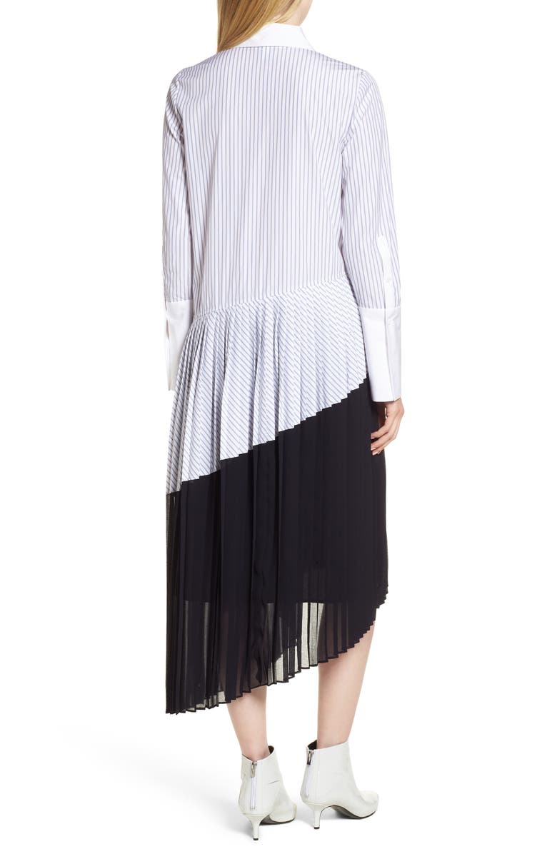 Lewit Asymmetrical Pleated Shirtdress, Alternate, color, 
