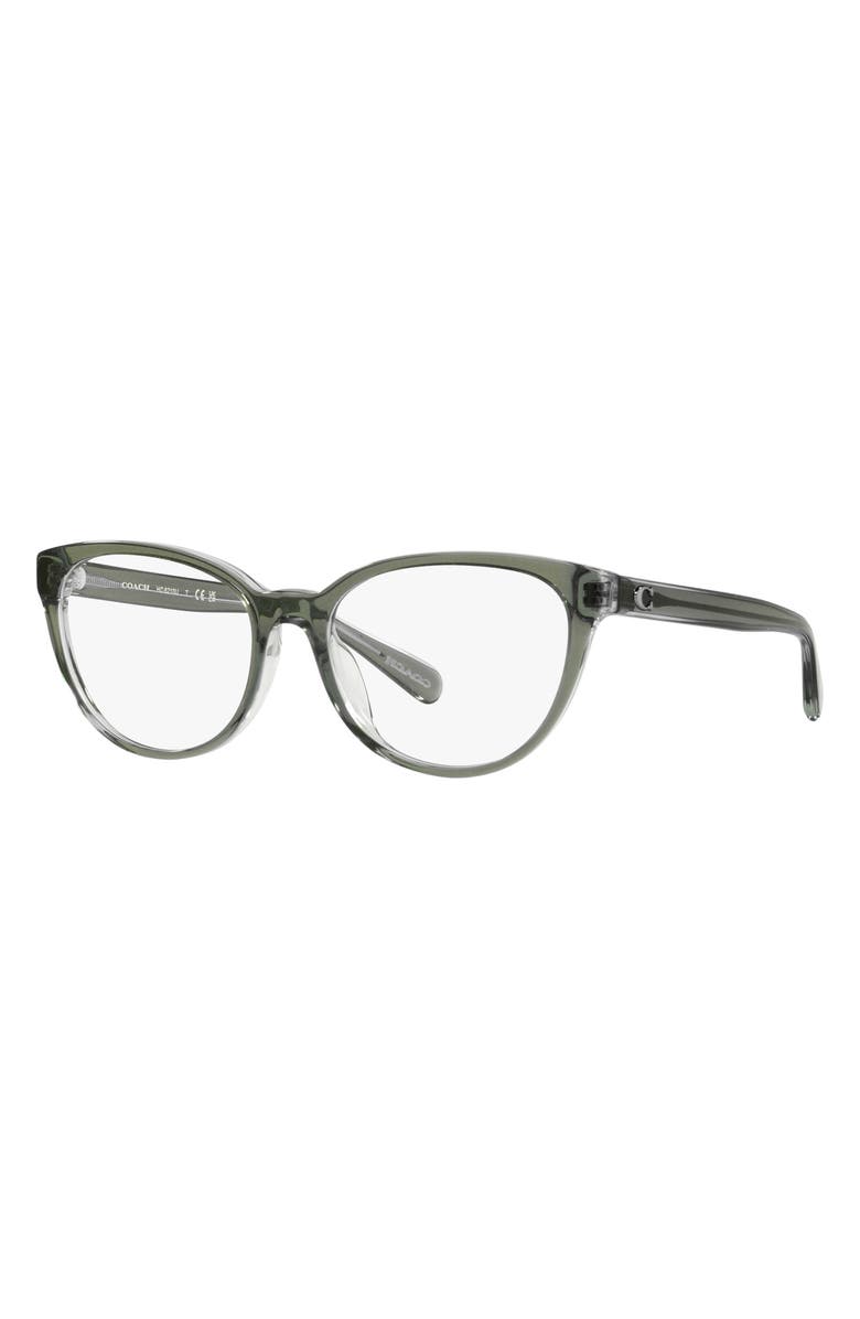 COACH 55mm Round Optical Glasses, Alternate, color, Mint
