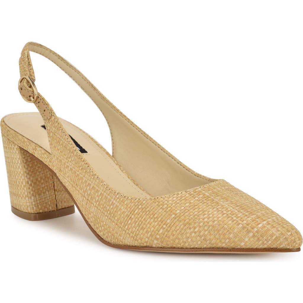 Shop Nine West Kamsee Slingback Pointed Toe Pump In Light Natural