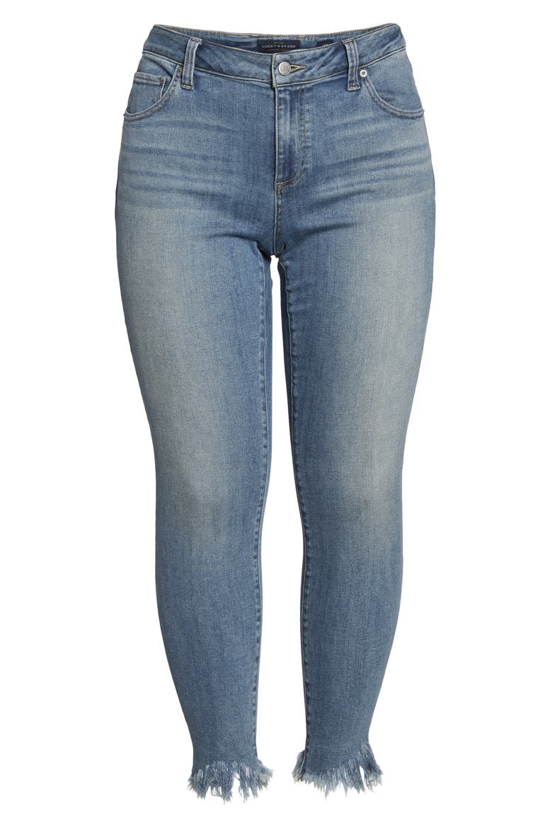 Ginger Fringed Hem Skinny Jeans, Alternate, color, THOREAU-P