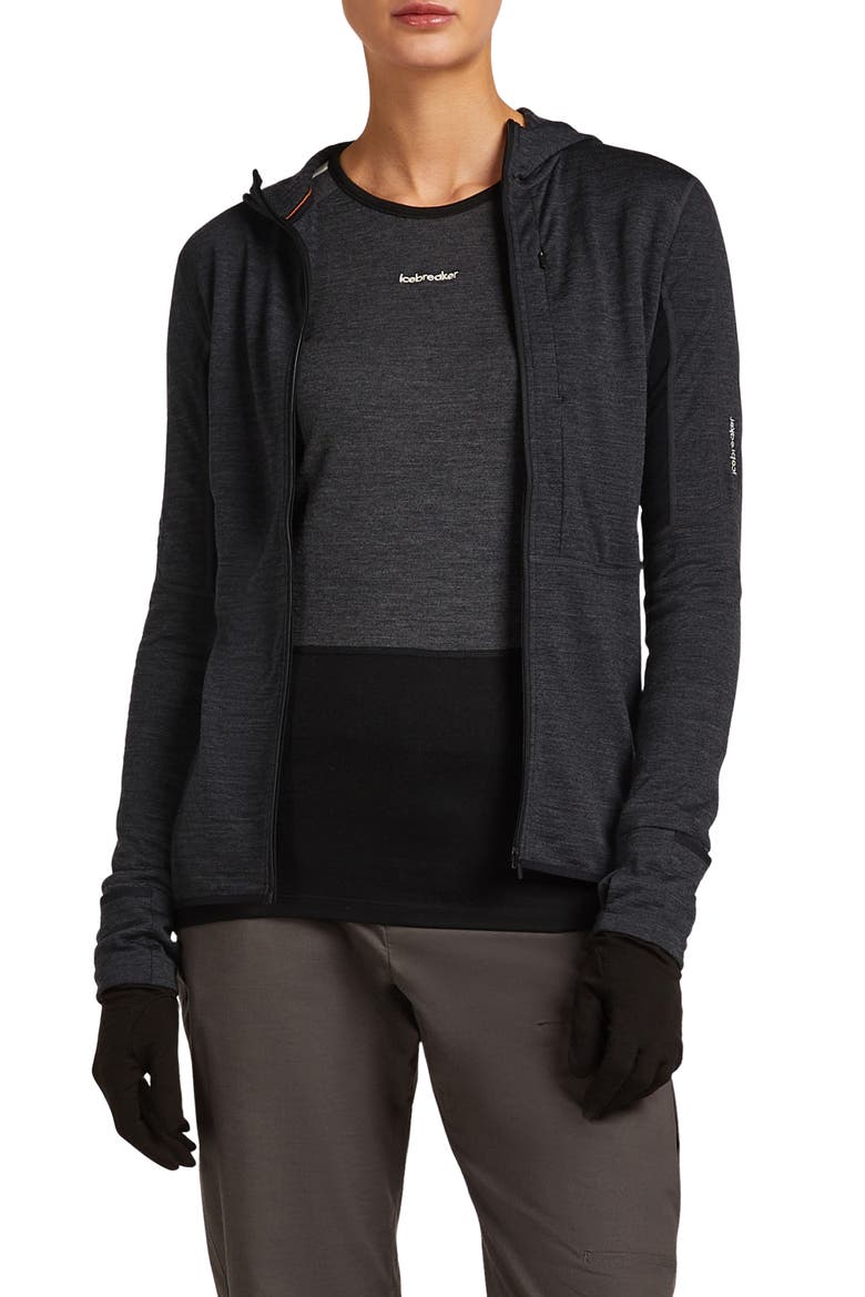 200 RealFleece™ Descender Zip Hoodie, Main, color, JET HEATHER/ BLACK