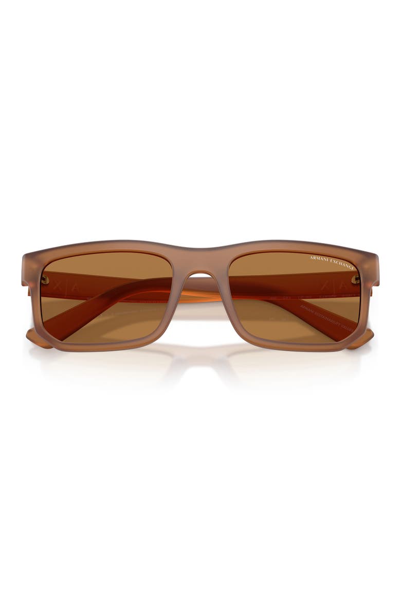 56mm Square Sunglasses, Alternate, color, MATTE FROSTED BROWN / BRONZE
