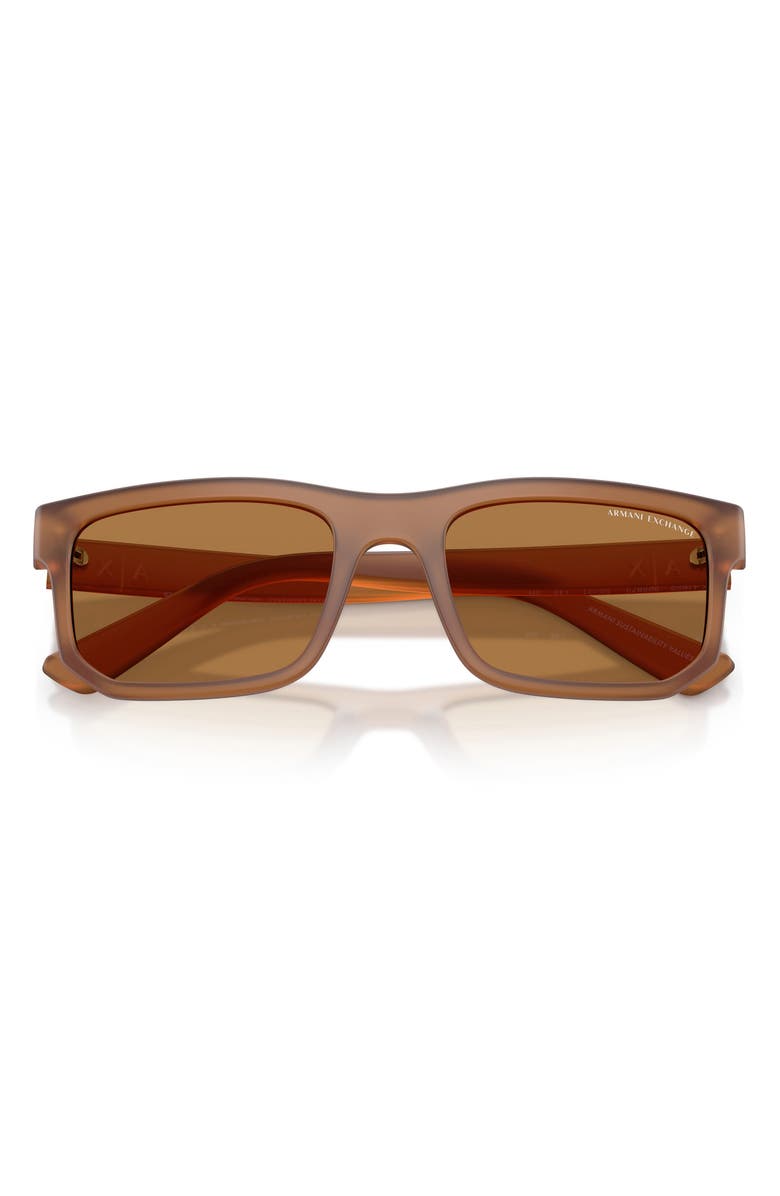 AX Armani Exchange 56mm Square Sunglasses, Alternate, color, Matte Frosted Brown / Bronze