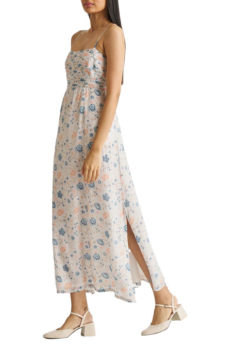 Reistor Ruched Floral Strappy Maxi Dress, Alternate, color, Azalea Allure