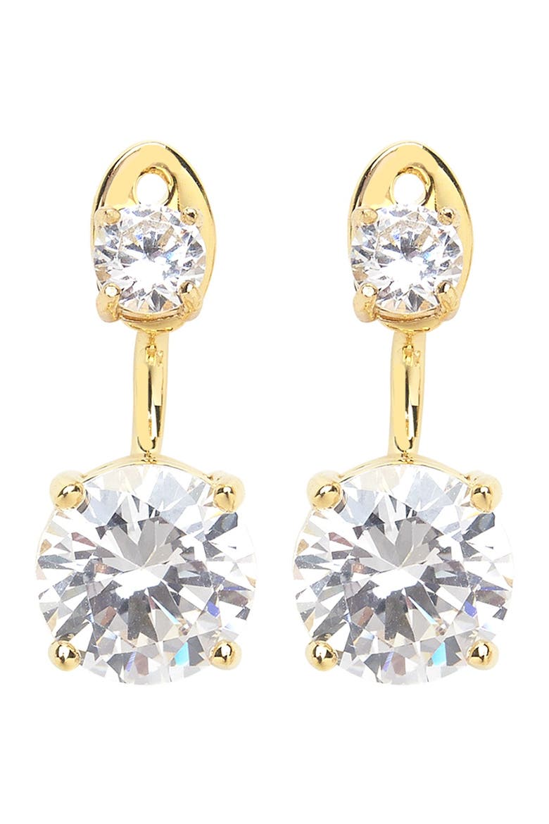 Brilliant CZ Stud Jacket Earrings, Main, color, GOLD