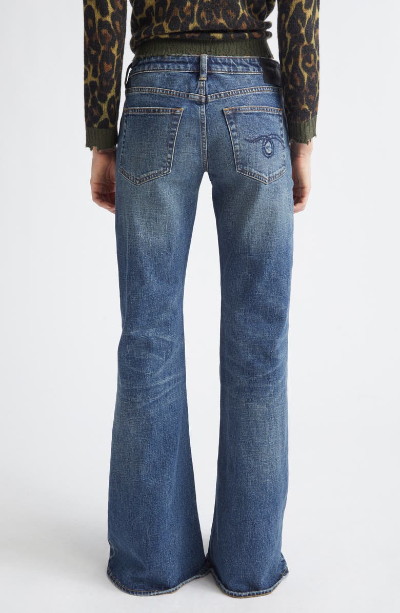 R13 Overflow Boyfriend Flare Jeans, Alternate, color, Mire Blue Stretch