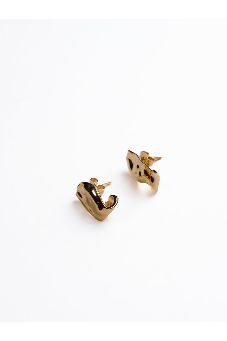 Sharlene Ribbon Earrings, Main, color, Recycled Gold Vermeil
