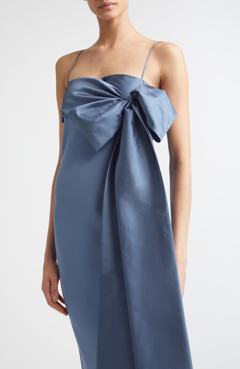 BERNADETTE Bart Taffeta Gown, Alternate, color, Mid Blue