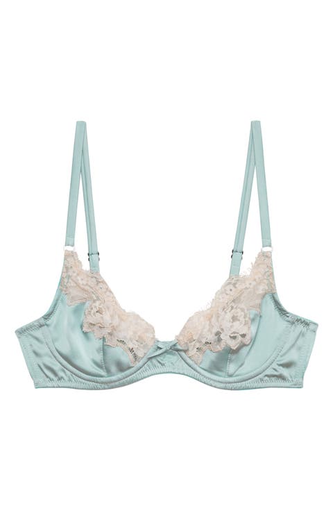 Juliet Lace Trim Underwire Silk Blend Demi Bra