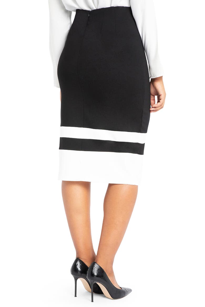 Colorblock Column Skirt, Alternate, color, BLACK AND WHITE