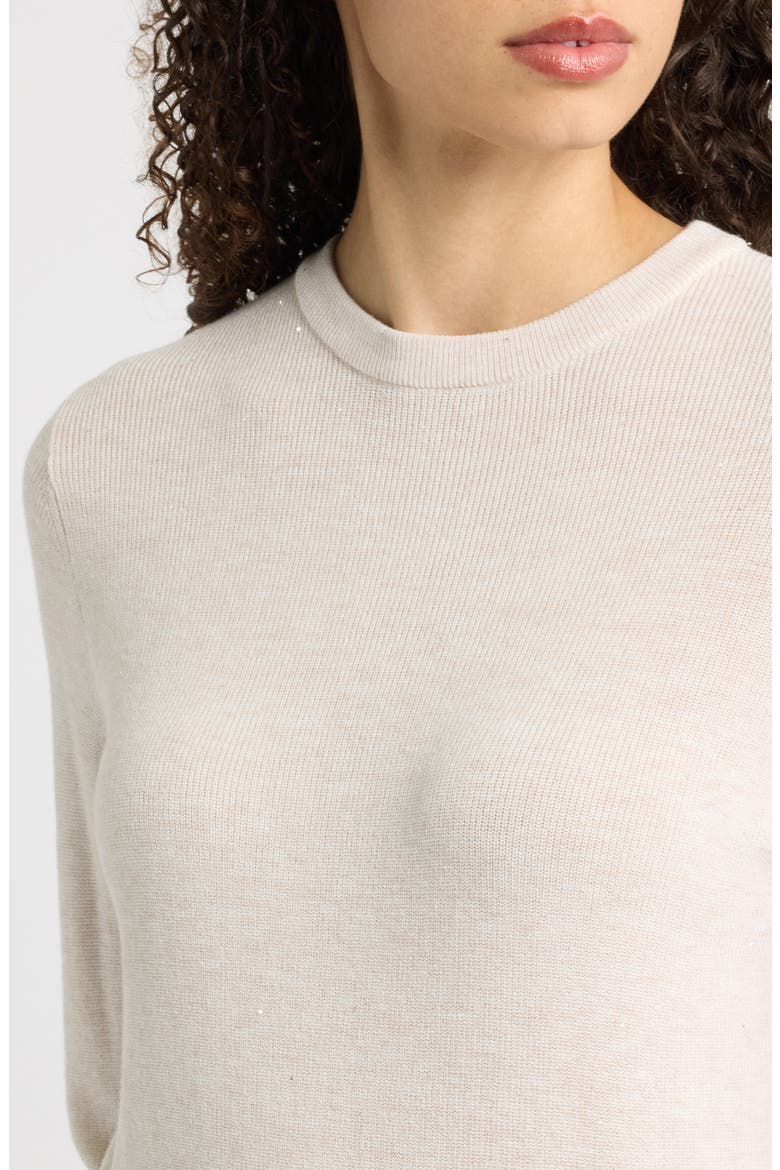 Crewneck Metallic Sweater, Alternate, color, IVORY
