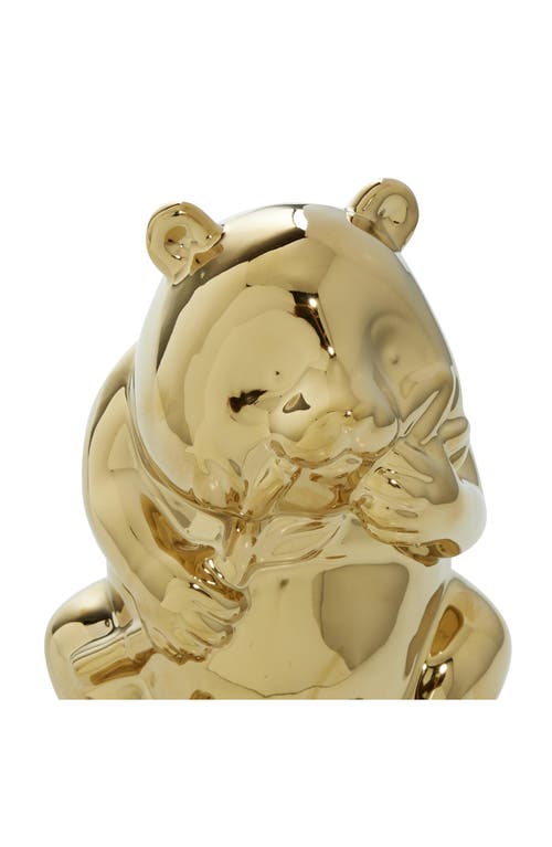 Uma Glam Set Of 2 Porcelain Animal Sculptures In Gold