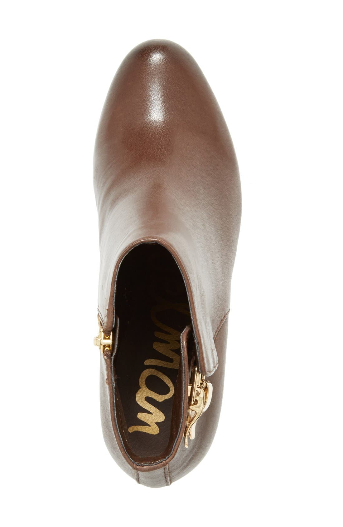 'Marmont' Leather Bootie, Alternate, color, DARK BROWN