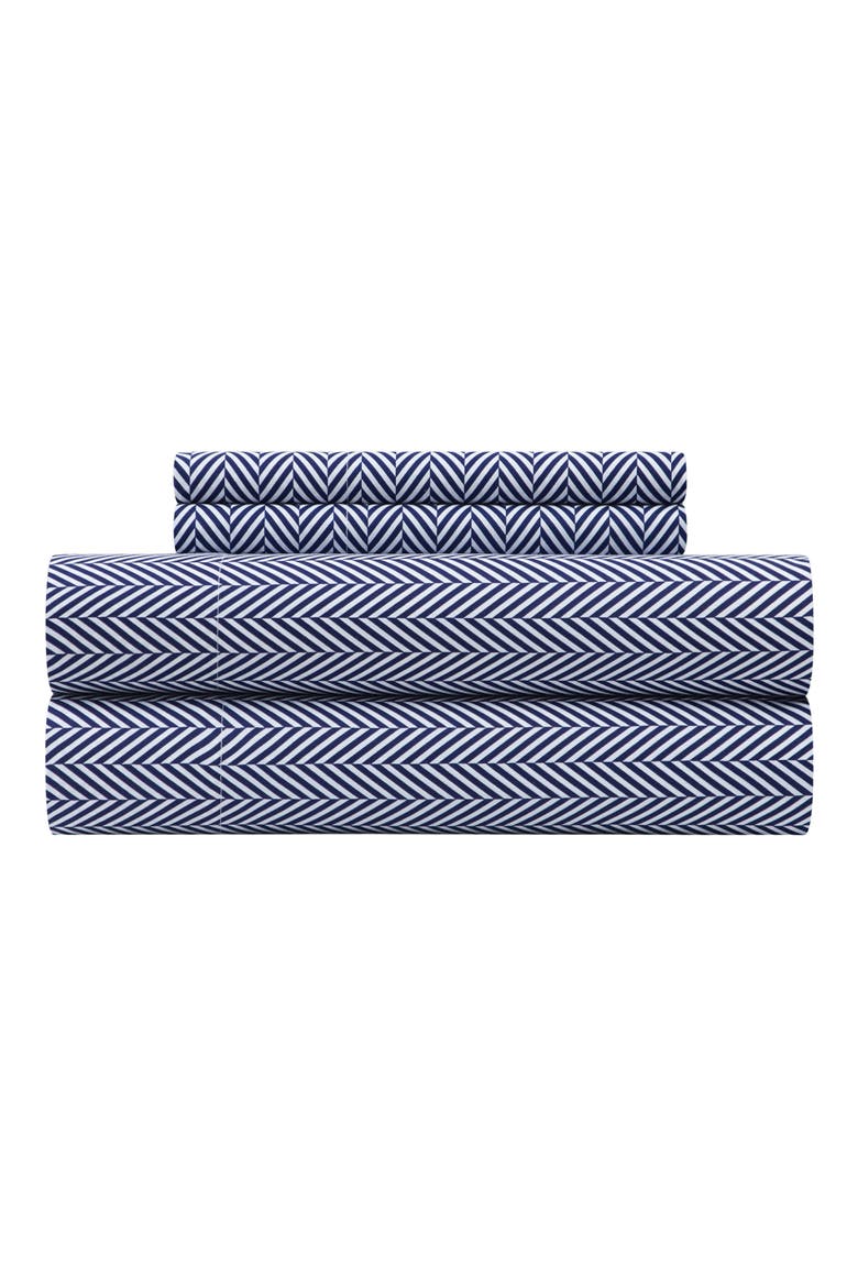 Danee Herringbone Sheet Set, Main, color, NAVY
