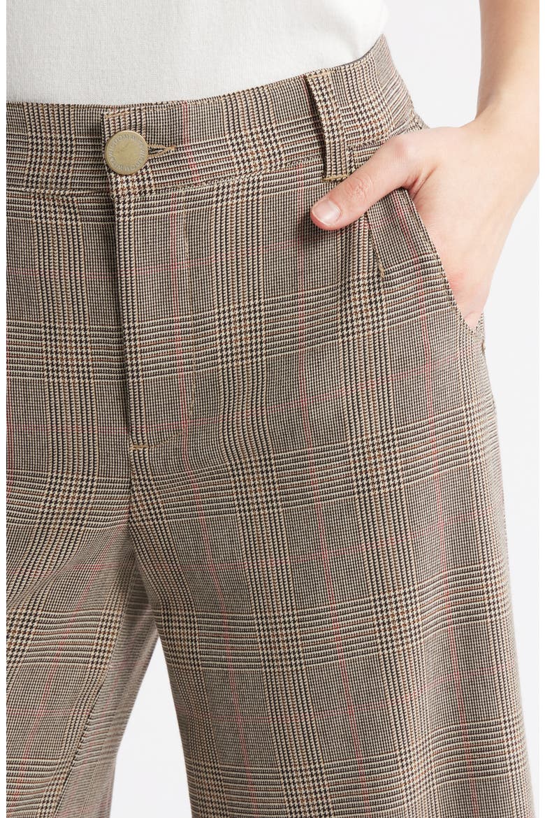 Whitney Skyrise Glen Plaid Pleated Wide Leg Trousers, Alternate, color, TAUPE MULTI