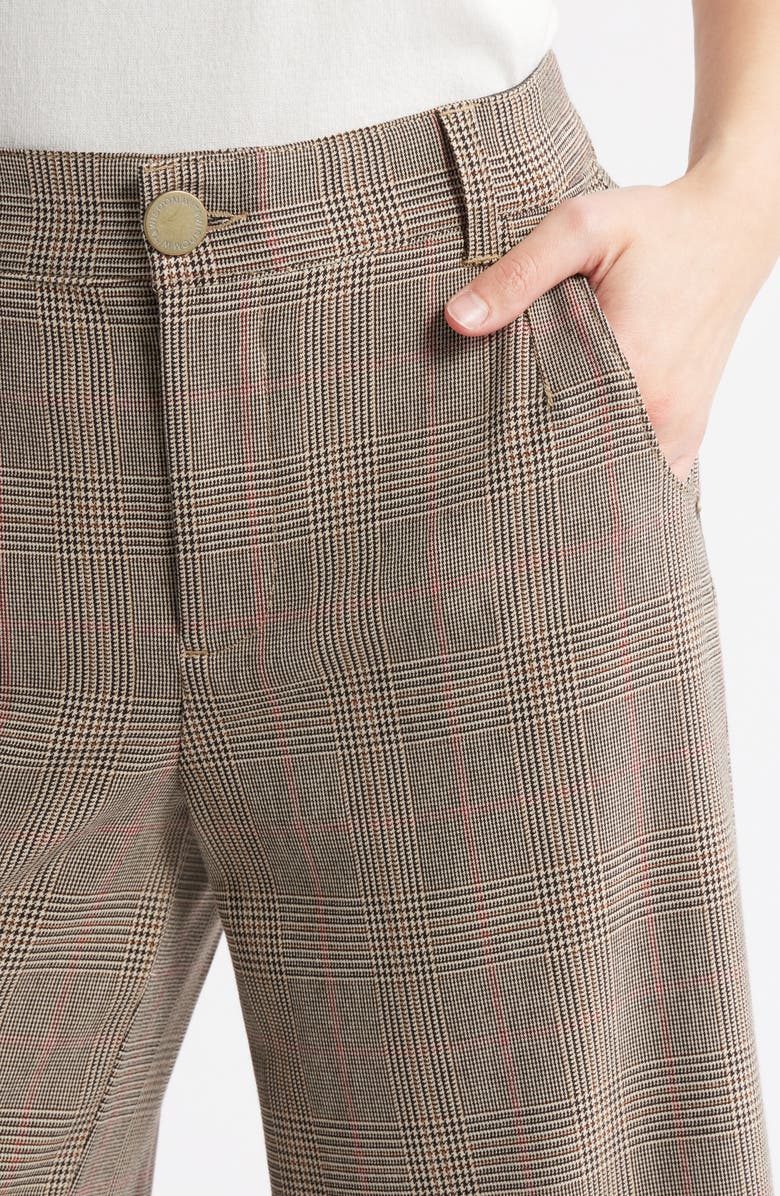 Wit & Wisdom Whitney Skyrise Glen Plaid Pleated Wide Leg Trousers, Alternate, color, Taupe Multi