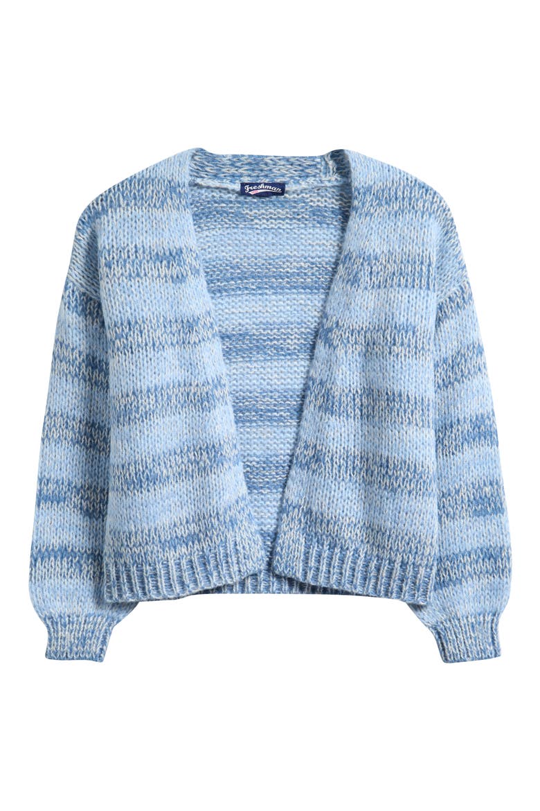 Kids' Stripe Mixed Stitch Open Front Cardigan, Main, color, BLUE COMBO