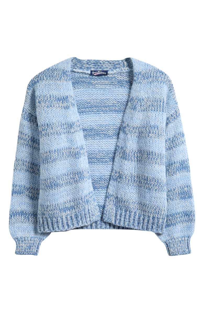 Freshman Kids' Stripe Mixed Stitch Open Front Cardigan, Main, color, Blue Combo