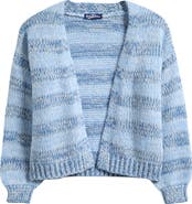 Freshman Kids' Stripe Mixed Stitch Open Front Cardigan